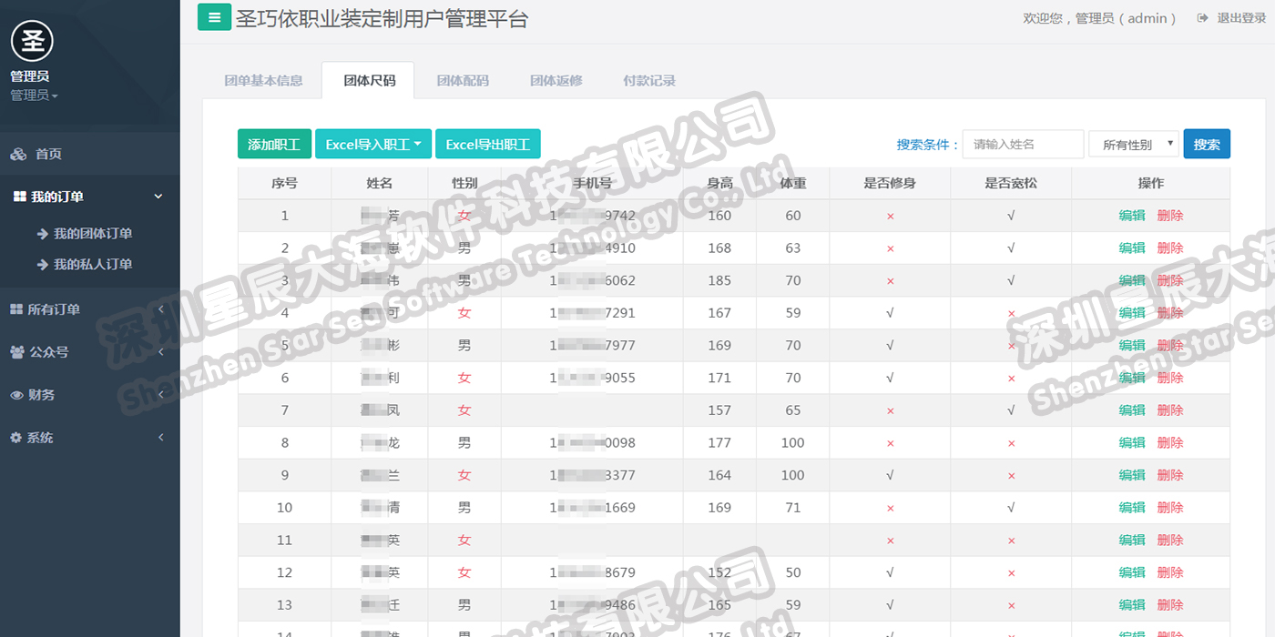我的團(tuán)體尺碼